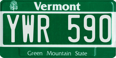 VT license plate YWR590