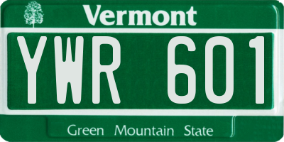 VT license plate YWR601