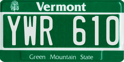 VT license plate YWR610