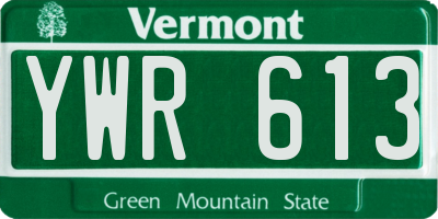 VT license plate YWR613