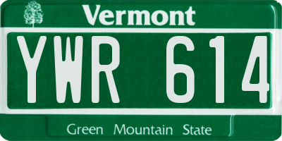 VT license plate YWR614