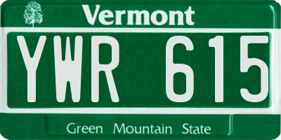 VT license plate YWR615