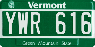 VT license plate YWR616