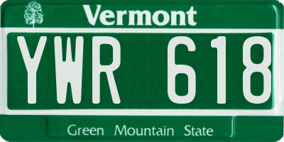 VT license plate YWR618