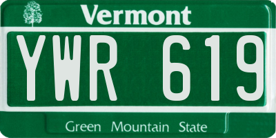 VT license plate YWR619
