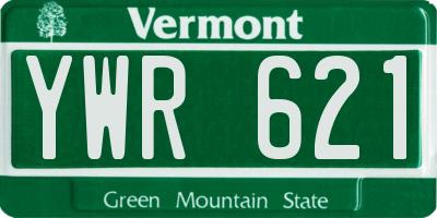 VT license plate YWR621