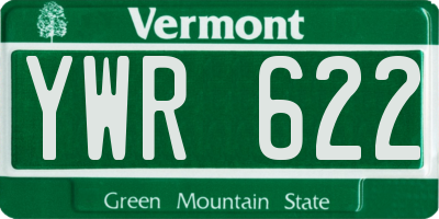 VT license plate YWR622