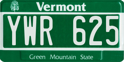 VT license plate YWR625