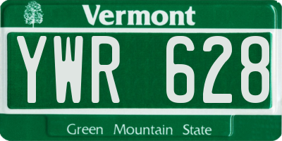 VT license plate YWR628