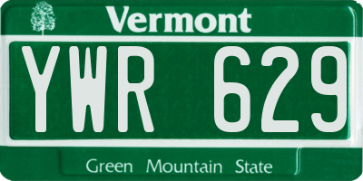 VT license plate YWR629