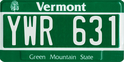 VT license plate YWR631