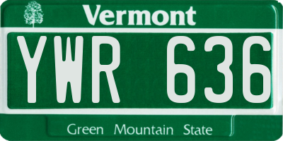 VT license plate YWR636