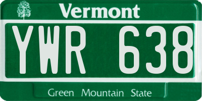 VT license plate YWR638