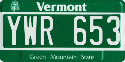 VT license plate YWR653