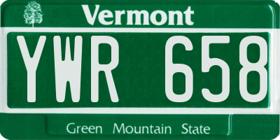 VT license plate YWR658