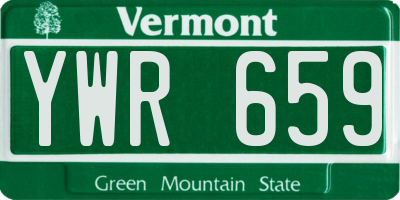 VT license plate YWR659