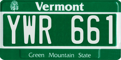 VT license plate YWR661
