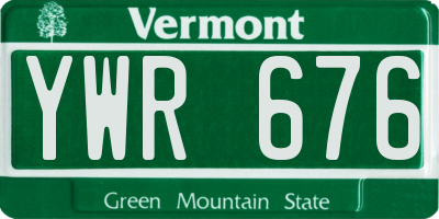 VT license plate YWR676