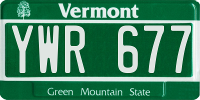 VT license plate YWR677
