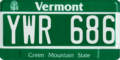 VT license plate YWR686
