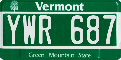 VT license plate YWR687