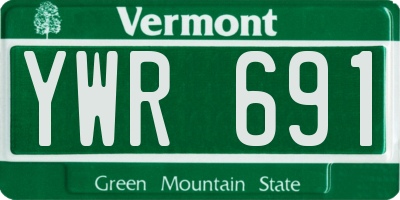 VT license plate YWR691