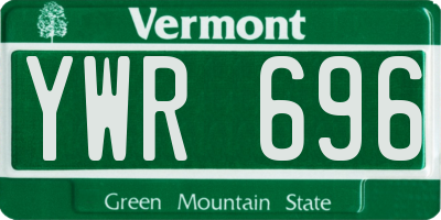 VT license plate YWR696