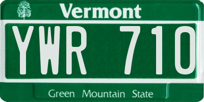 VT license plate YWR710