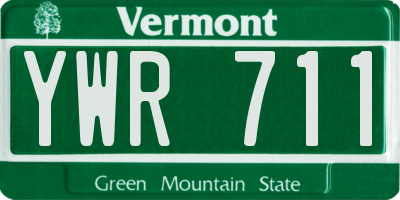 VT license plate YWR711