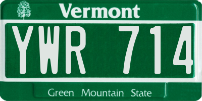 VT license plate YWR714