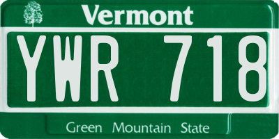 VT license plate YWR718