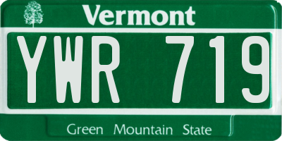 VT license plate YWR719