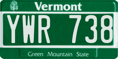 VT license plate YWR738