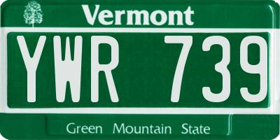 VT license plate YWR739