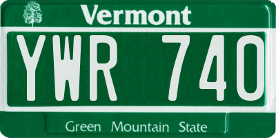 VT license plate YWR740