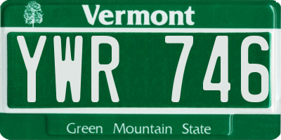 VT license plate YWR746