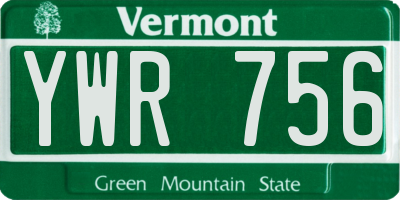 VT license plate YWR756