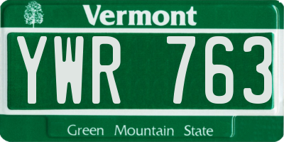VT license plate YWR763