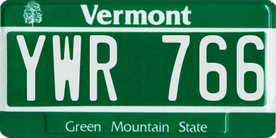 VT license plate YWR766