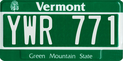VT license plate YWR771