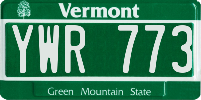 VT license plate YWR773