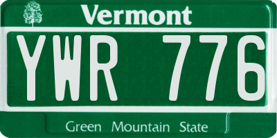 VT license plate YWR776