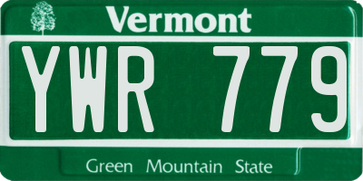 VT license plate YWR779
