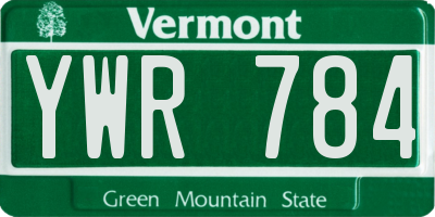 VT license plate YWR784