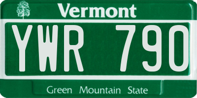 VT license plate YWR790