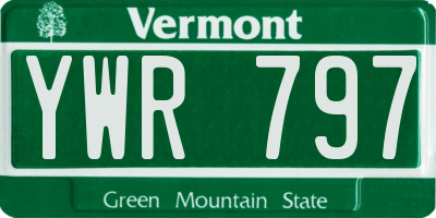 VT license plate YWR797