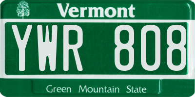 VT license plate YWR808