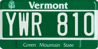 VT license plate YWR810