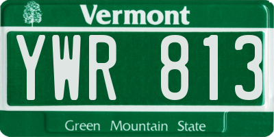 VT license plate YWR813