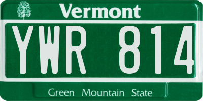 VT license plate YWR814